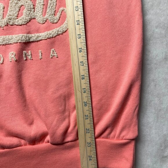 No Boundaries Coral Pink Beach Life Malibu California Graphic Sweatshirt Size M - Picture 8 of 10